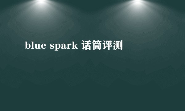 blue spark 话筒评测