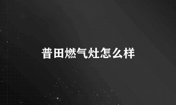 普田燃气灶怎么样