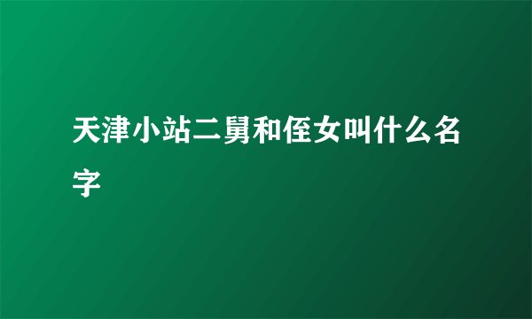 天津小站二舅和侄女叫什么名字