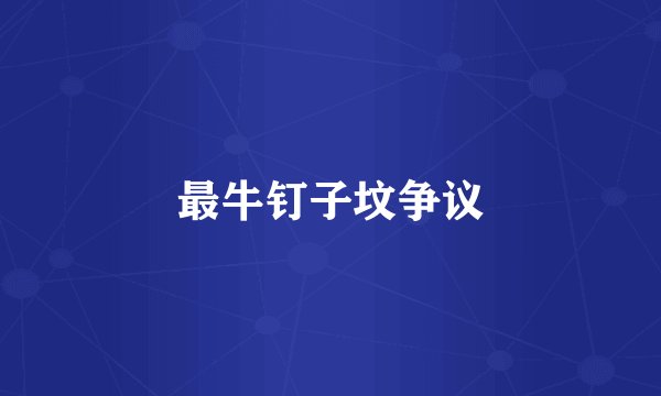 最牛钉子坟争议