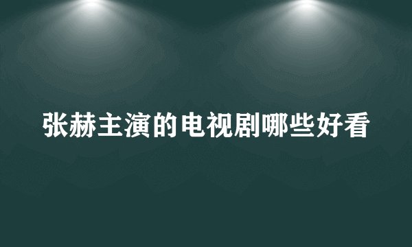 张赫主演的电视剧哪些好看