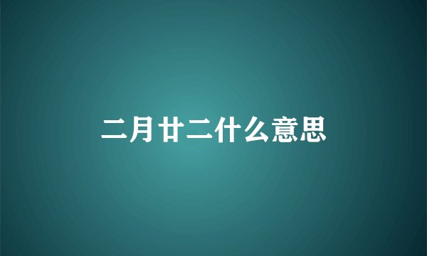 二月廿二什么意思
