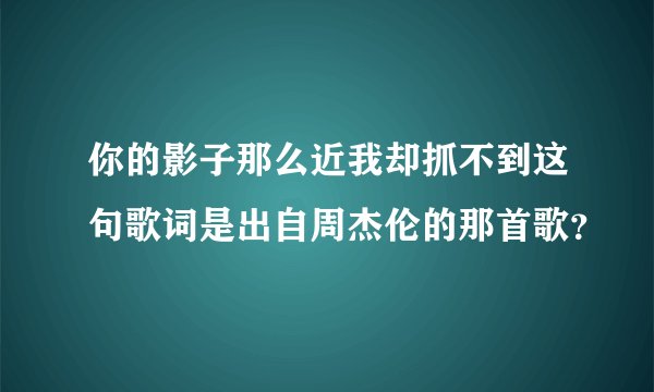 你的影子那么近我却抓不到这句歌词是出自周杰伦的那首歌？