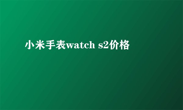 小米手表watch s2价格