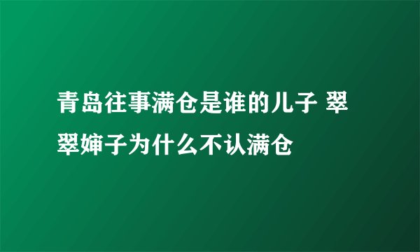 青岛往事满仓是谁的儿子 翠翠婶子为什么不认满仓
