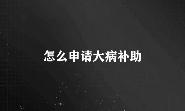怎么申请大病补助