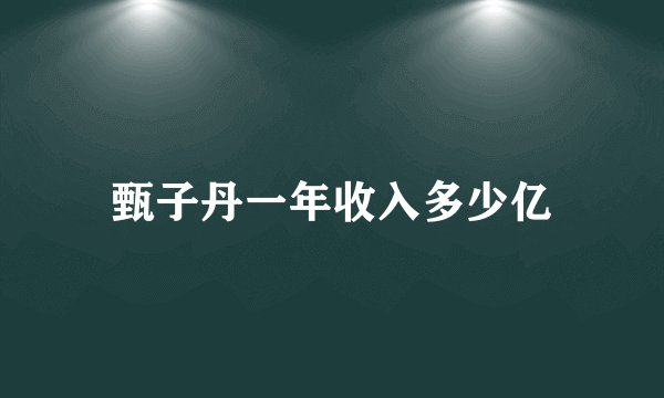 甄子丹一年收入多少亿
