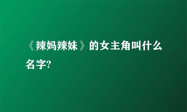 《辣妈辣妹》的女主角叫什么名字?