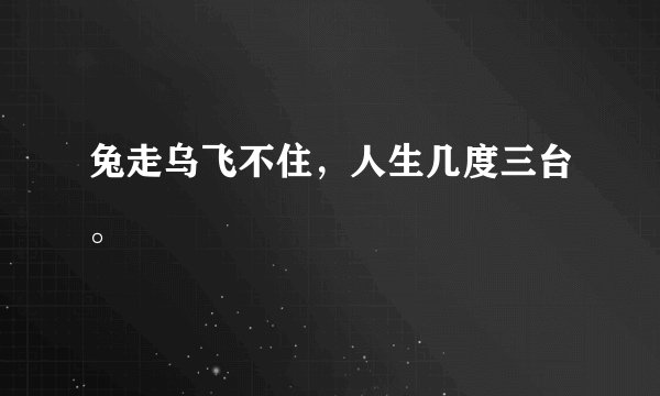 兔走乌飞不住，人生几度三台。