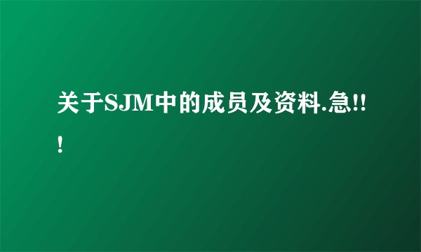 关于SJM中的成员及资料.急!!!