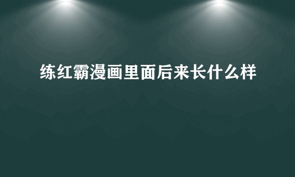 练红霸漫画里面后来长什么样