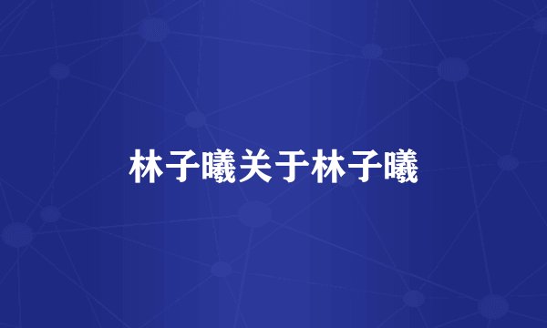 林子曦关于林子曦