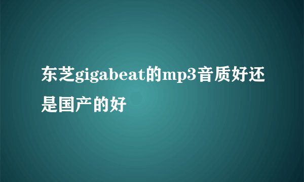 东芝gigabeat的mp3音质好还是国产的好