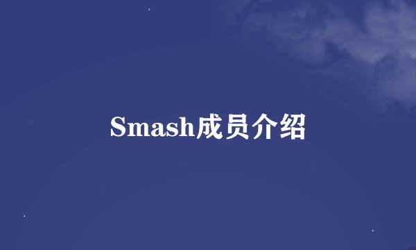 Smash成员介绍