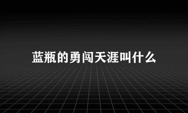 蓝瓶的勇闯天涯叫什么