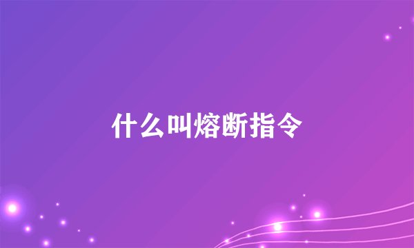 什么叫熔断指令