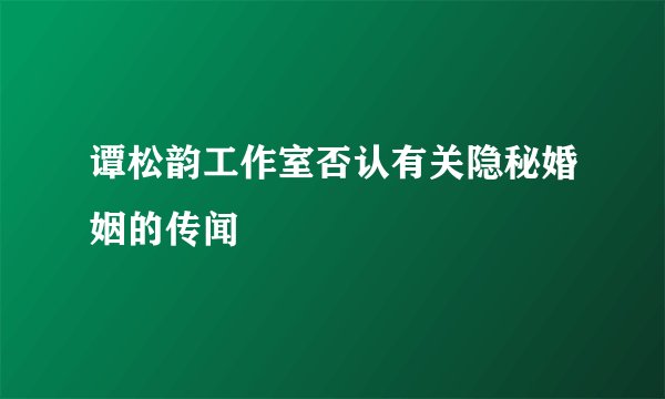 谭松韵工作室否认有关隐秘婚姻的传闻