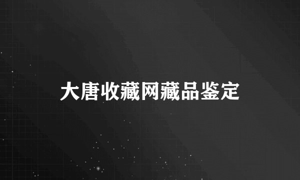大唐收藏网藏品鉴定