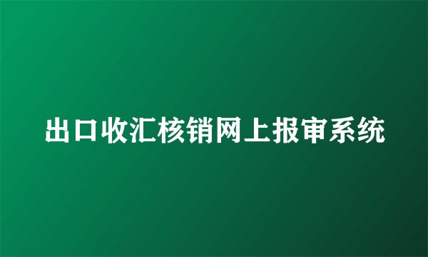 出口收汇核销网上报审系统
