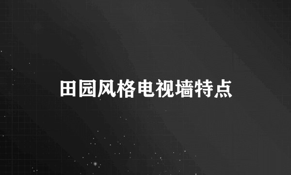 田园风格电视墙特点