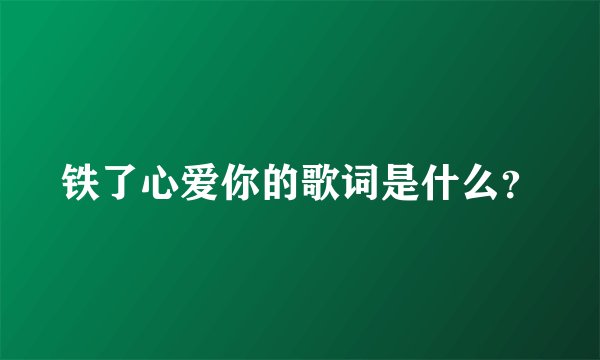 铁了心爱你的歌词是什么？