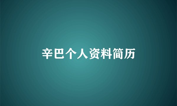 辛巴个人资料简历