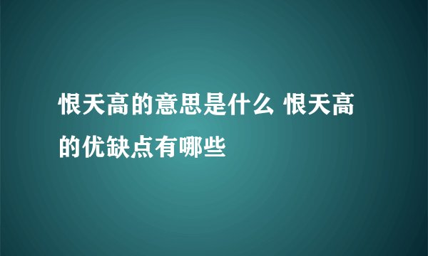 恨天高的意思是什么 恨天高的优缺点有哪些