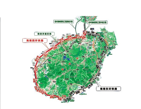 海南环岛铁路的路线