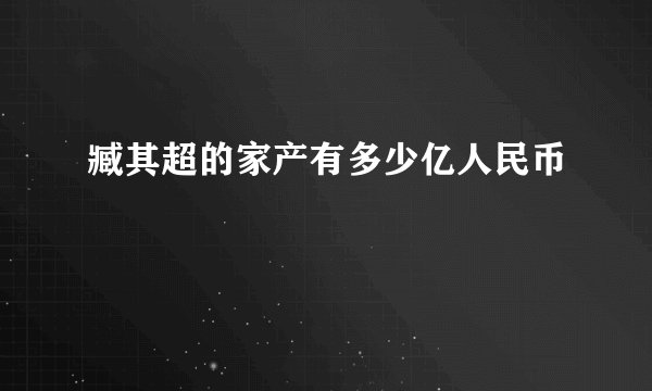 臧其超的家产有多少亿人民币