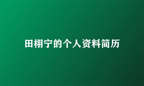 田栩宁的个人资料简历