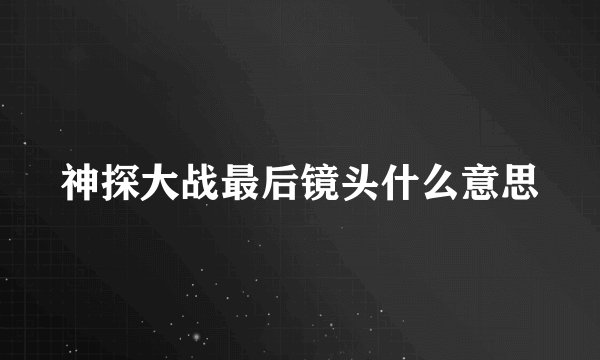 神探大战最后镜头什么意思