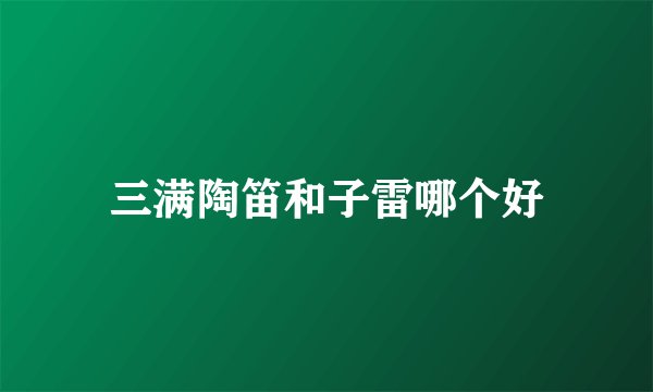 三满陶笛和子雷哪个好