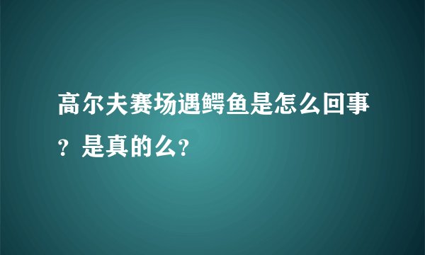 高尔夫赛场遇鳄鱼是怎么回事？是真的么？