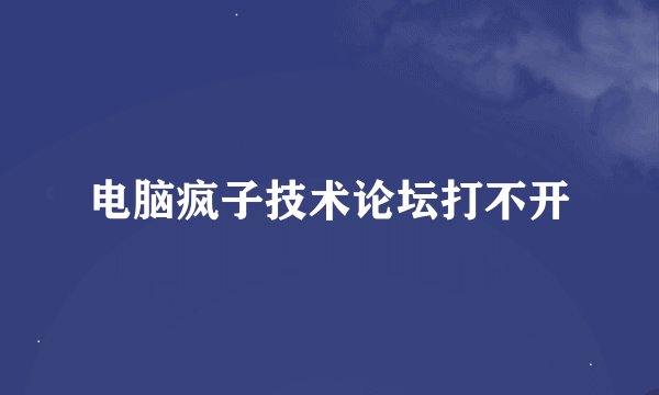 电脑疯子技术论坛打不开