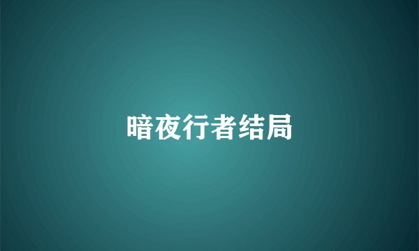 暗夜行者结局