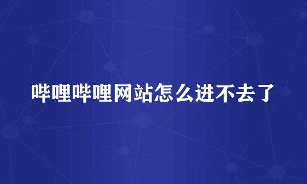 哔哩哔哩网站怎么进不去了