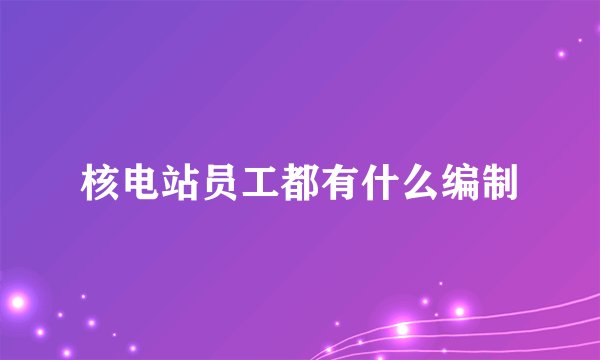 核电站员工都有什么编制