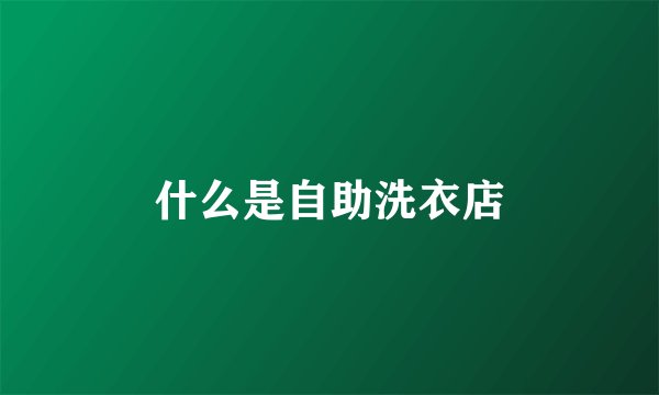 什么是自助洗衣店