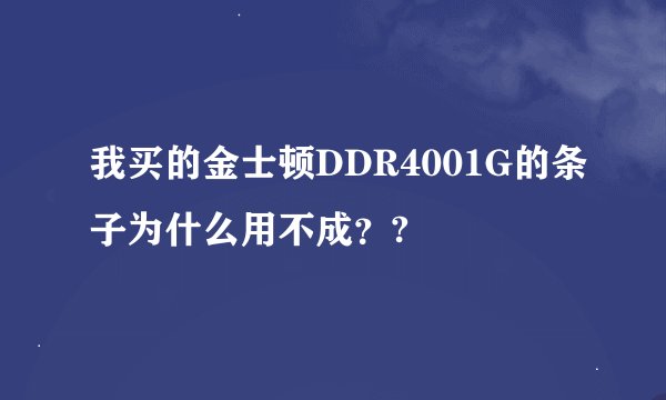 我买的金士顿DDR4001G的条子为什么用不成？?