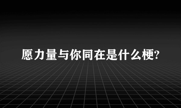 愿力量与你同在是什么梗?
