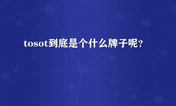 tosot到底是个什么牌子呢？