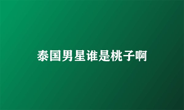 泰国男星谁是桃子啊