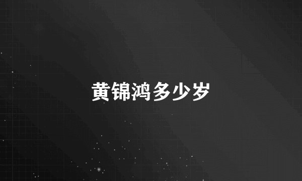 黄锦鸿多少岁