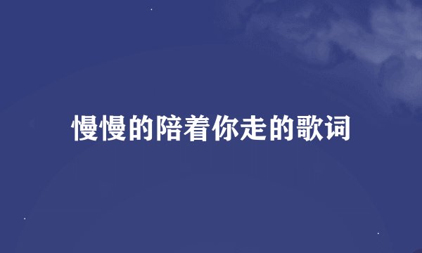 慢慢的陪着你走的歌词