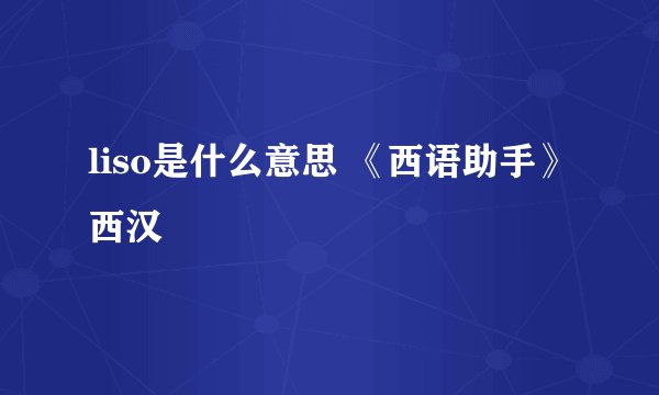 liso是什么意思 《西语助手》西汉
