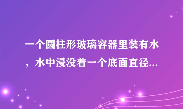 一个圆柱形玻璃容器里装有水，水中浸没着一个底面直径为6厘米，高为10厘米的圆锥形铁块（如下图），如果把