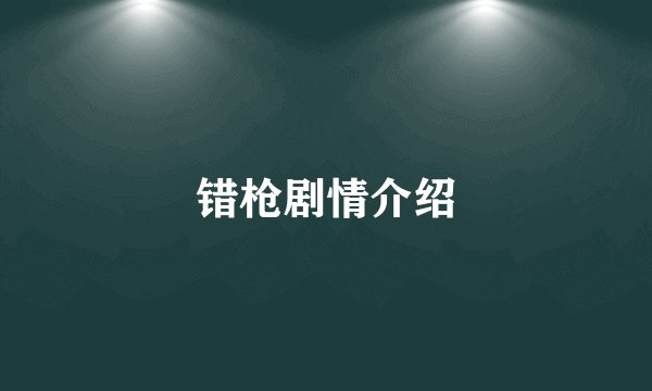 错枪剧情介绍