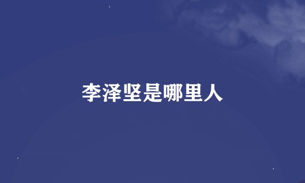 李泽坚是哪里人