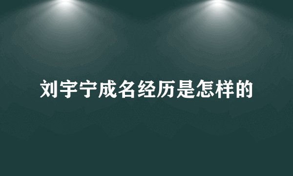 刘宇宁成名经历是怎样的