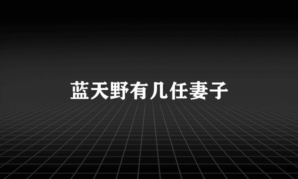 蓝天野有几任妻子